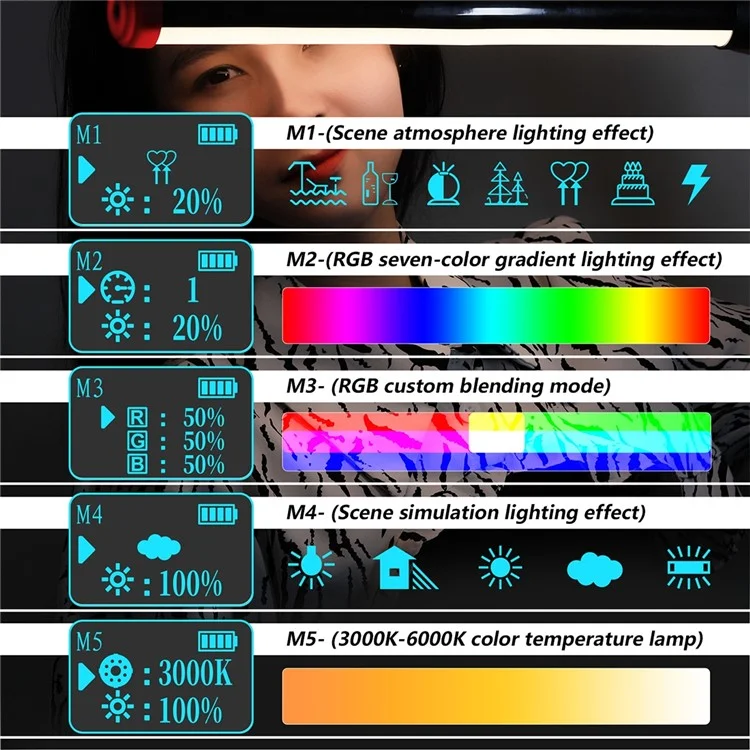 Puluz PU3550 Водонепроницаемый Фотопрофильный Свет RGB Diving Stick с Удаленным Контроллером