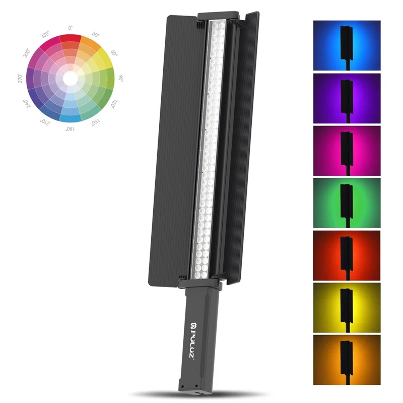 PULUZ PU4137 24W RGB Handheld Stick LED Light 72-LED Full Color Fill Light with Barndoor
