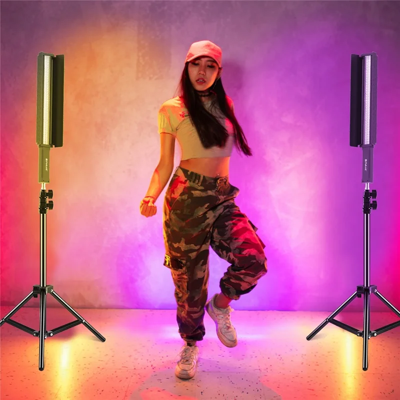 PULUZ PU4137 24W RGB Handheld Stick LED Light 72-LED Full Color Fill Light with Barndoor