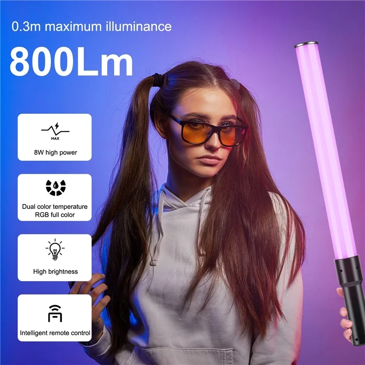 Puluz PU4134 10W Портативная Рубашка RGB Light Tube 2500K-9900K Dimmable 18 Осветительных Эффектов Video Light Wand