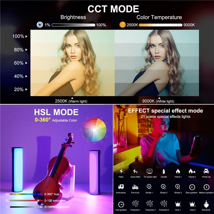 PULUZ PU4138 17cm Portable RGB Light Stick Magnetic LED Tube Light Wand 6W Photography Fill Light