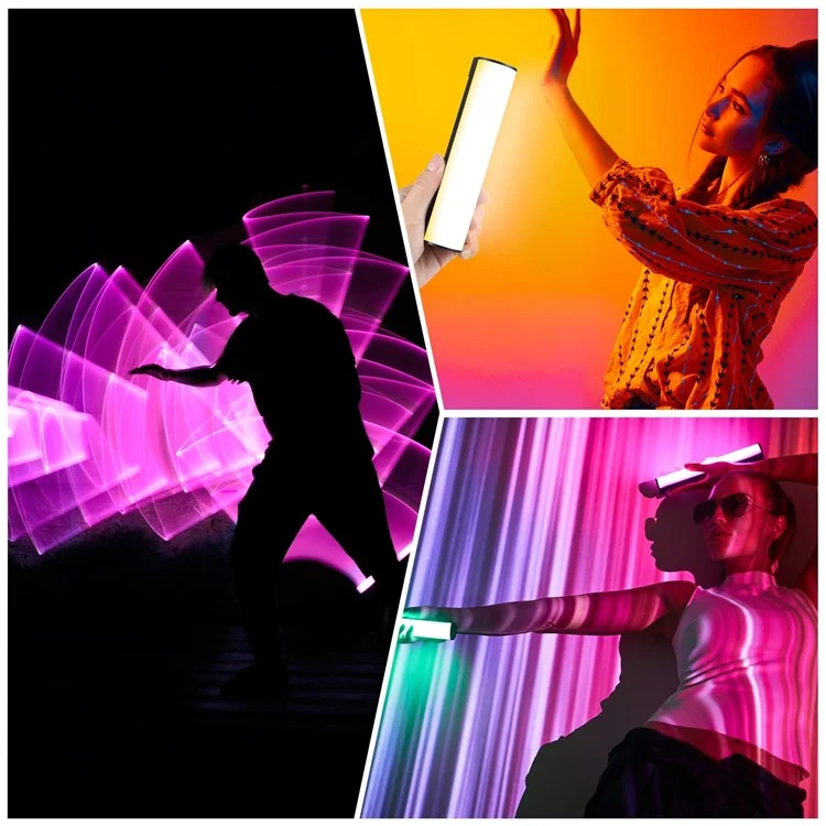 PULUZ PU4138 17cm Portable RGB Light Stick Magnetic LED Tube Light Wand 6W Photography Fill Light
