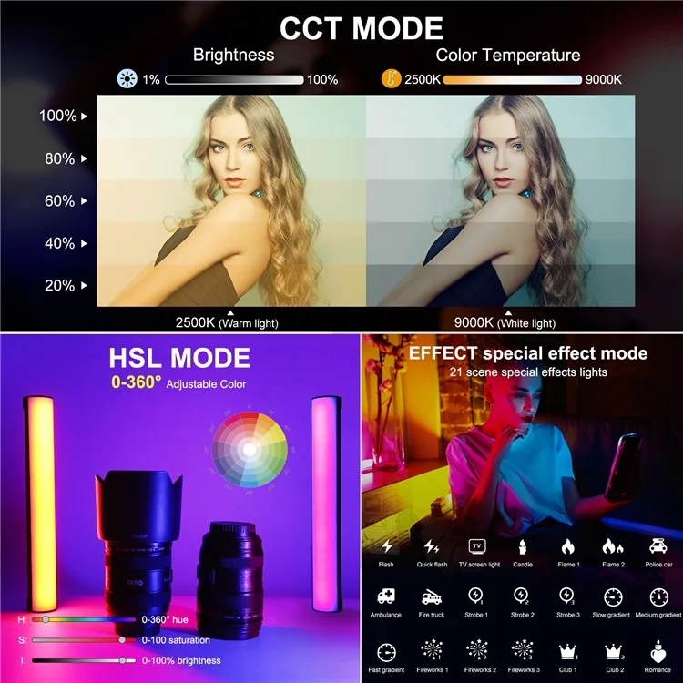 Puluz PU4139 30 см Портативная RGB Light Stick Магнитная Светодиодная Трубка Световая Палочка 10 вт Фотография Заливка Света