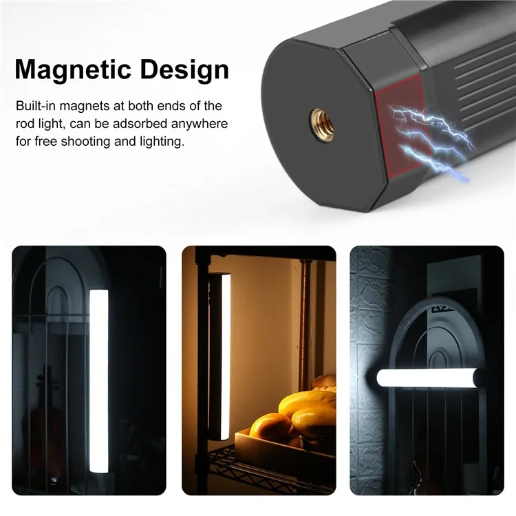 Puluz PU4139 30 см Портативная RGB Light Stick Магнитная Светодиодная Трубка Световая Палочка 10 вт Фотография Заливка Света