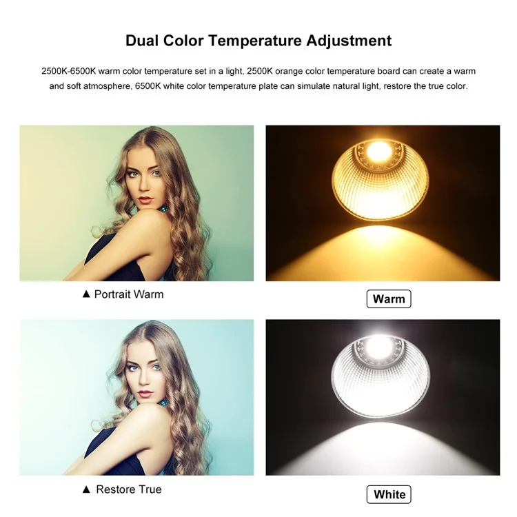 PULUZ PU4119B 60W COB Handheld Photography Vlog Light Video Recording Dual Color Temperature Fill Light