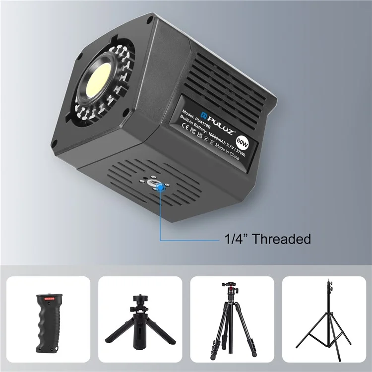 PULUZ PU4119B 60W COB Handheld Photography Vlog Light Video Recording Dual Color Temperature Fill Light