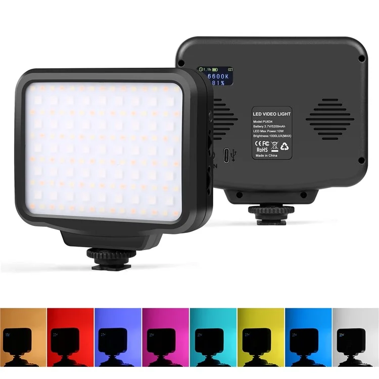 Puluz PU634 RGB Фотография Лампа Кожа Красавица Живой Потоковой Светодиодный Светодиод Для Камеры