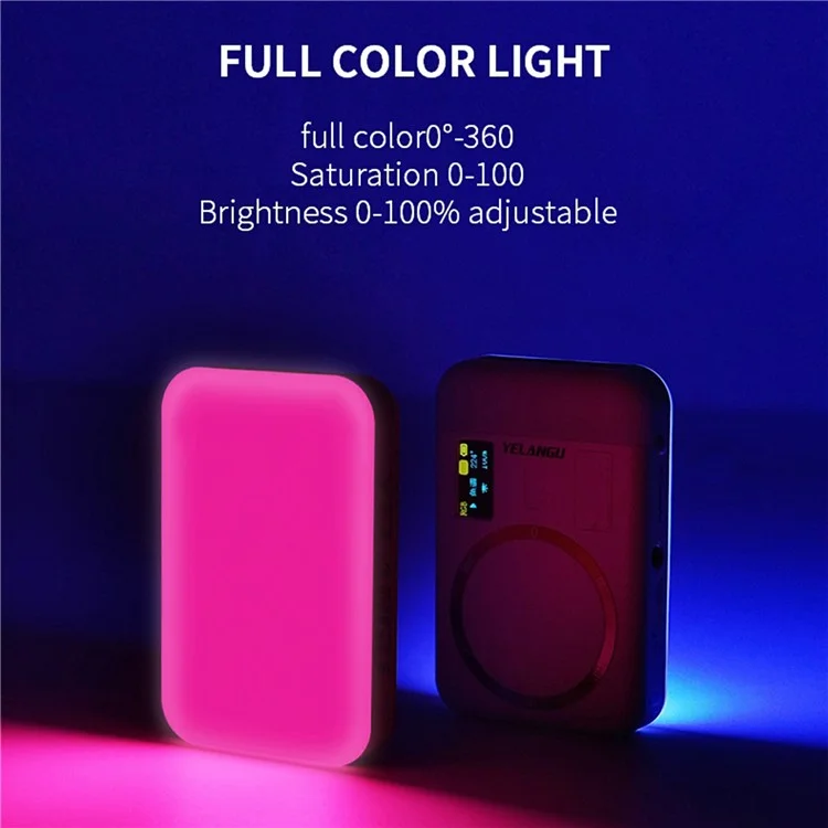 YELANGU CC5 Mini Luz de Relleno RGB Doble Cara Power Bank de 3000mAh para Teléfono