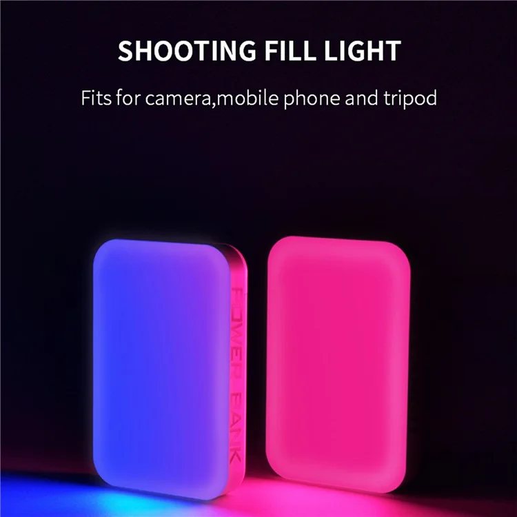 YELANGU CC5 Mini Luz de Relleno RGB Doble Cara Power Bank de 3000mAh para Teléfono