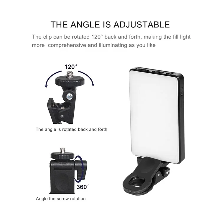 ST-120 Mini Fill Light for Phone / Tablet Portable LED Video Light with Clip for Live Streaming / Photography