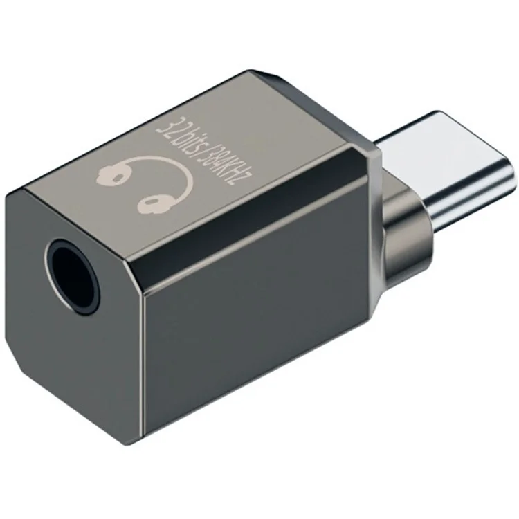 UC-075-DA USB-C to 3.5mm DAC Audio Adapter 384kHz KT02H20 Chip Aluminum Alloy Converter for Laptop / Tablet / Phone