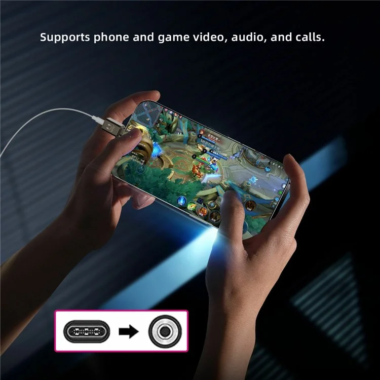 UC-075-DA USB-C to 3.5mm DAC Audio Adapter 384kHz KT02H20 Chip Aluminum Alloy Converter for Laptop / Tablet / Phone