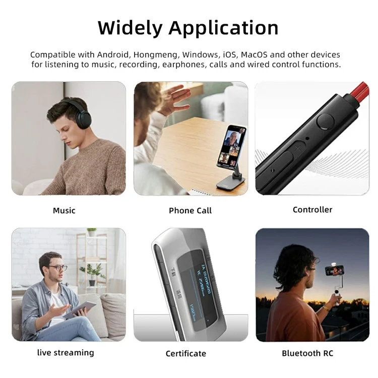 UC-075-TR 2 Pezzi Adattatore Trasparente con Chip AB136D da USB-C a Jack Audio AUX 3,5mm per Laptop, Tablet e Telefono