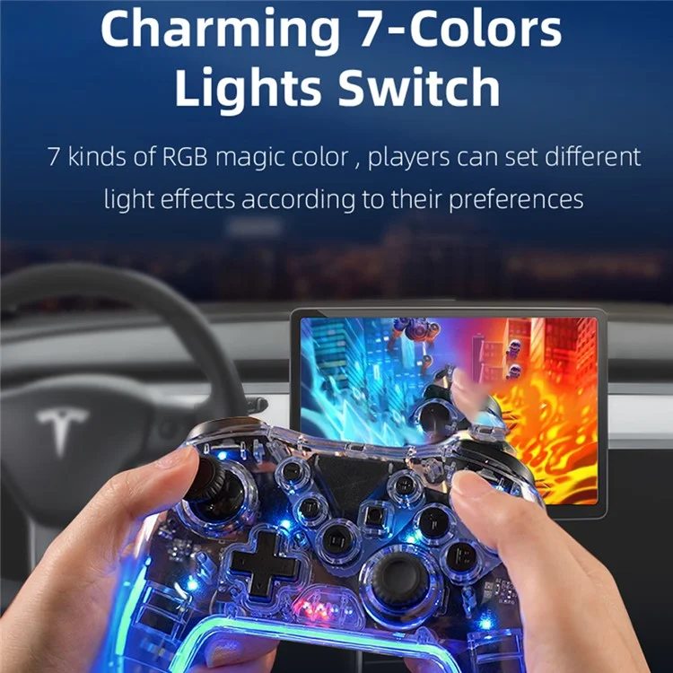 MG35 Wireless Game Controller for Nintendo Switch / PC / Android / Ios / TV / Phone Six-Axis Gamepad with Receiver - Transparent White