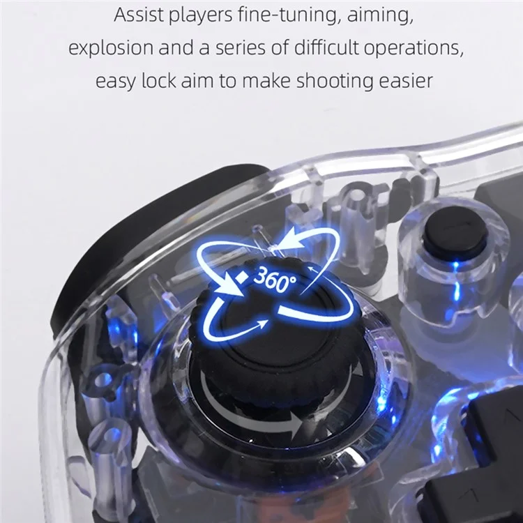 MG35 Wireless Game Controller for Nintendo Switch / PC / Android / Ios / TV / Phone Six-Axis Gamepad with Receiver - Transparent White