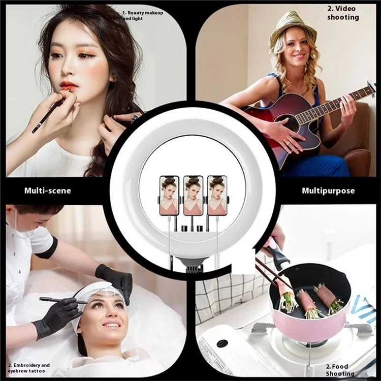 RL21 21 Inch Dimmable LED Ring Light with Remote Control for Live Streaming / Video Shooting (No Battery) - EU Plug