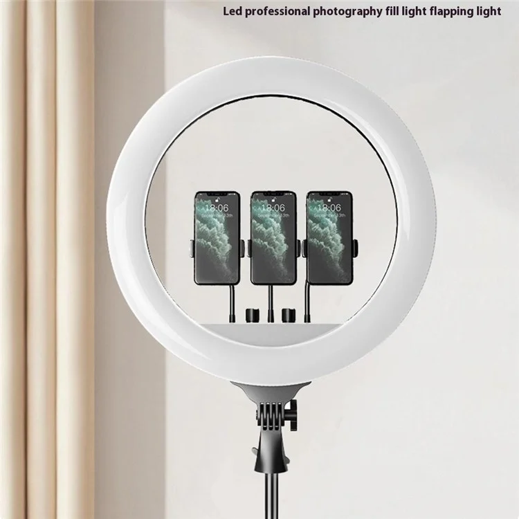 RL18 Anneau Lumineux LED de 18 Pouces Dimmable avec Télécommande pour Streaming en Direct / Tournage Vidéo (Sans Batterie) - Prise AU