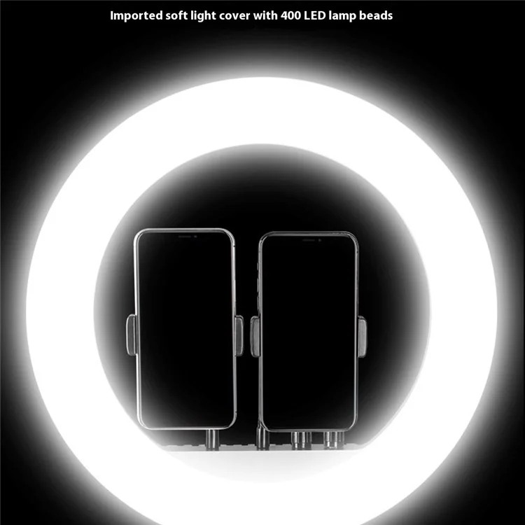 RL14 14 Inch Dimmable LED Ring Light with Remote Control for Live Streaming / Video Shooting (No Battery) - US Plug