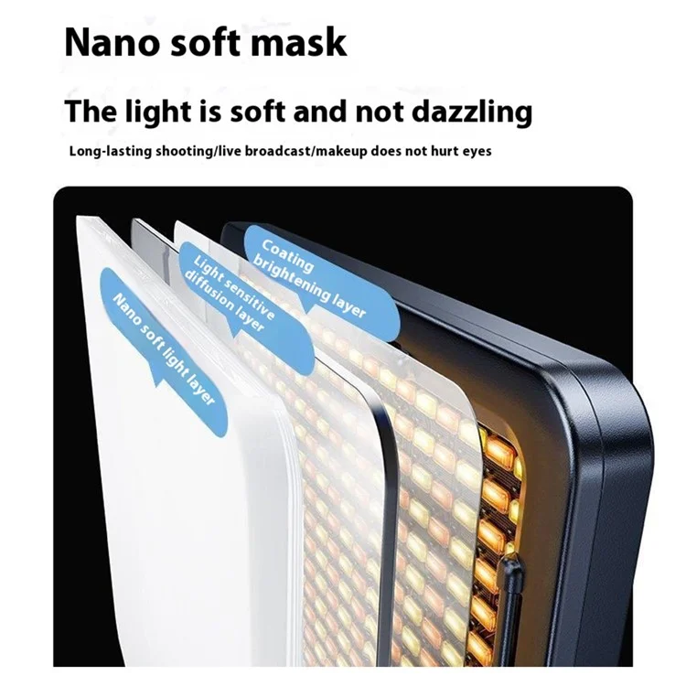 MM120C Portable LED Video Light Panel for Studio Portrait Photography Lighting Dimmable Fill Light ( No Battery ) - Silver Panel