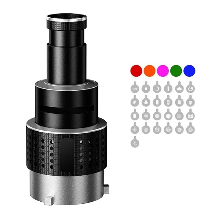 MM-06Pro Conjunto de 25 Gobos para Holofote de Fotografia com Condensador LED para Montagem Bowens (Compatível com Godox, Jinbei e Aputure)