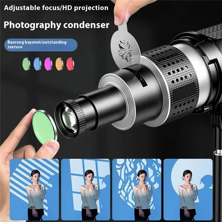 MM-06Pro Conjunto de 25 Gobos para Holofote de Fotografia com Condensador LED para Montagem Bowens (Compatível com Godox, Jinbei e Aputure)