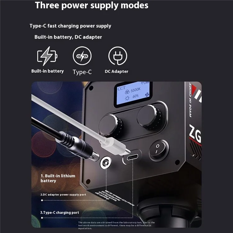 ZGRL60 Luz de Vídeo LED Portátil de Alta Potência para Preenchimento Luz Profissional para Fotografia, Filmagem e Iluminação de Palco