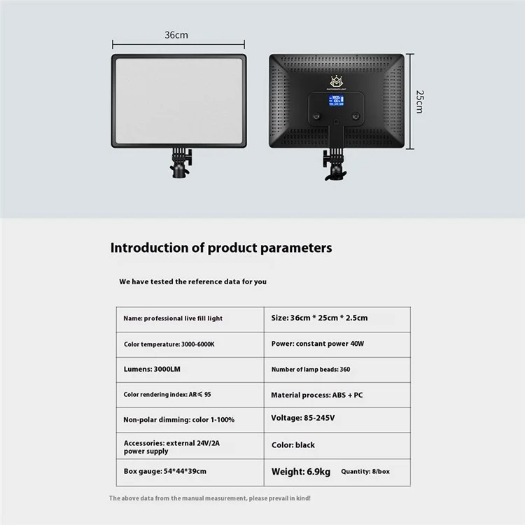 A111 Panneau Lumineux LED pour Photographie et Streaming Vidéo - Prise EU