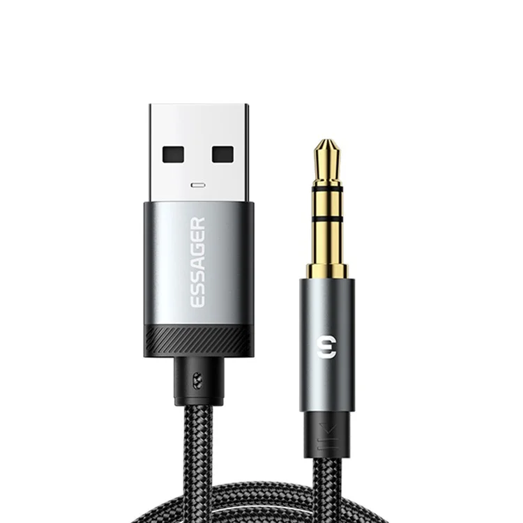 Cable adaptador ESSAGER ES-YP22 USB-A macho a jack de 3,5 mm macho para auriculares de Apple / Android