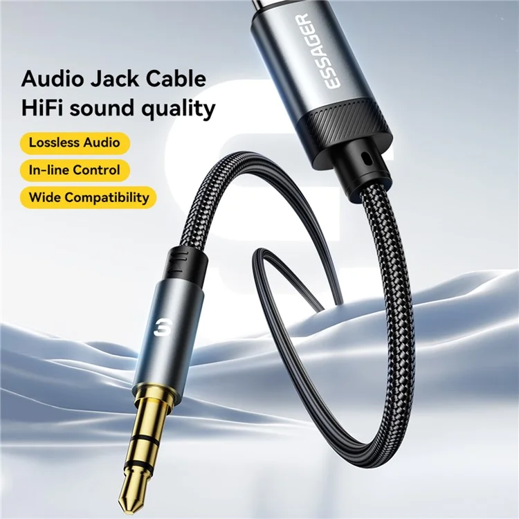Cable adaptador ESSAGER ES-YP22 USB-A macho a jack de 3,5 mm macho para auriculares de Apple / Android
