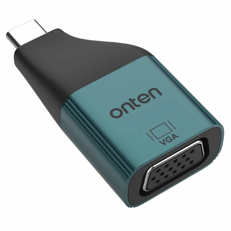 ONTEN UC105 Adaptador Tipo-C para VGA Conversor de Resolução 2K 60Hz para Laptop e Celular