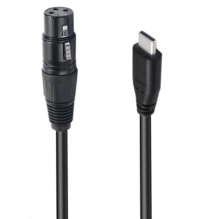 JUNSUNMAY 1m Type-C Male to XLR Male Cable Microphone Audio Adapter for Mobile Phones  /  Tablets  /  Laptops  /  Computers