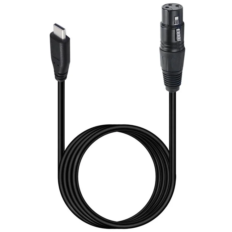 JUNSUNMAY 1m Type-C Male to XLR Male Cable Microphone Audio Adapter for Mobile Phones  /  Tablets  /  Laptops  /  Computers