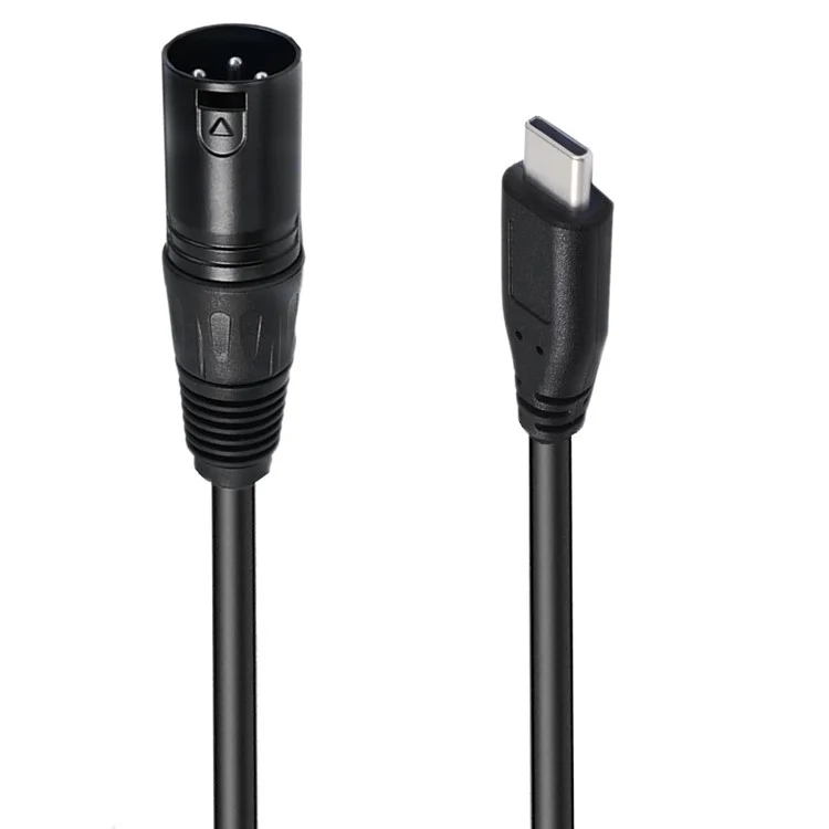 JUNSUNMAY 1m Type-C Male to Female XLR Microphone Audio Cable Adapter for Mobile Phone / Tablet / Laptop