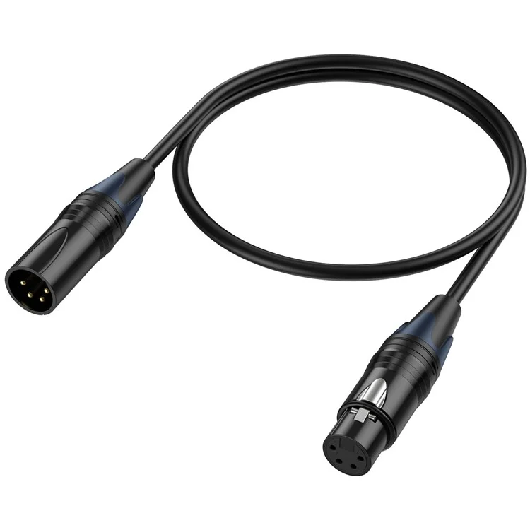 JUNSUNMAY 1.8m XLR Cable 4-Pin Male to Female Audio Adapter Extension Cord for Video Cameras / Stage Lights / Mixers