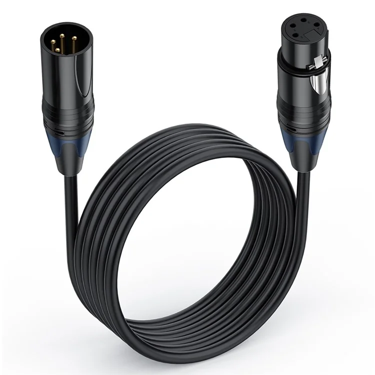 JUNSUNMAY 5m XLR Cable 4-Pin Male to Female Audio Adapter Extension Cord for Video Cameras / Stage Lights / Mixers