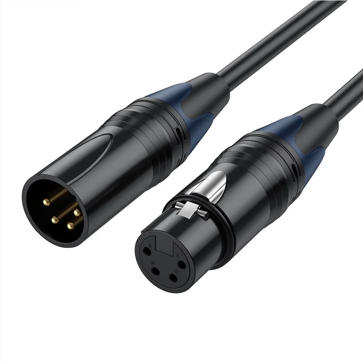 JUNSUNMAY 5m XLR Cable 4-Pin Male to Female Audio Adapter Extension Cord for Video Cameras / Stage Lights / Mixers