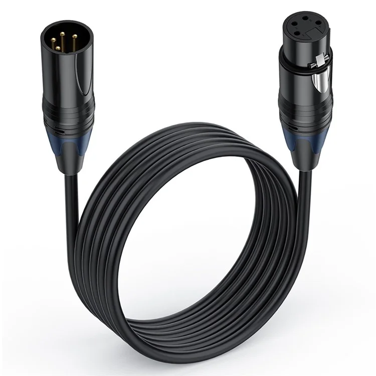 JUNSUNMAY 10m XLR Cable 4-Pin Male to Female Audio Adapter Extension Cord for Video Cameras / Stage Lights / Mixers