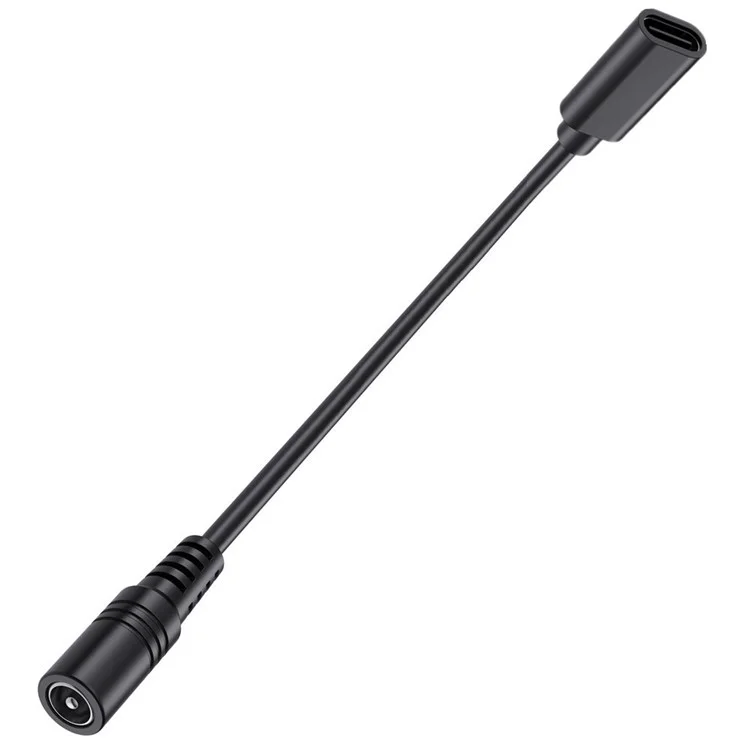 Cabo Adaptador JUNSUNMAY Tipo-C Fêmea para DC 5,5mm x 2,1mm Fêmea de 25cm, Cabo de Extensão de Energia de 5V 3A