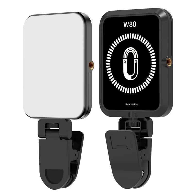 W80 Magnetic Pocket Light LED Fill Lamp Rechargeable 3 Color Modes Brightness Adjustable Selfie Light