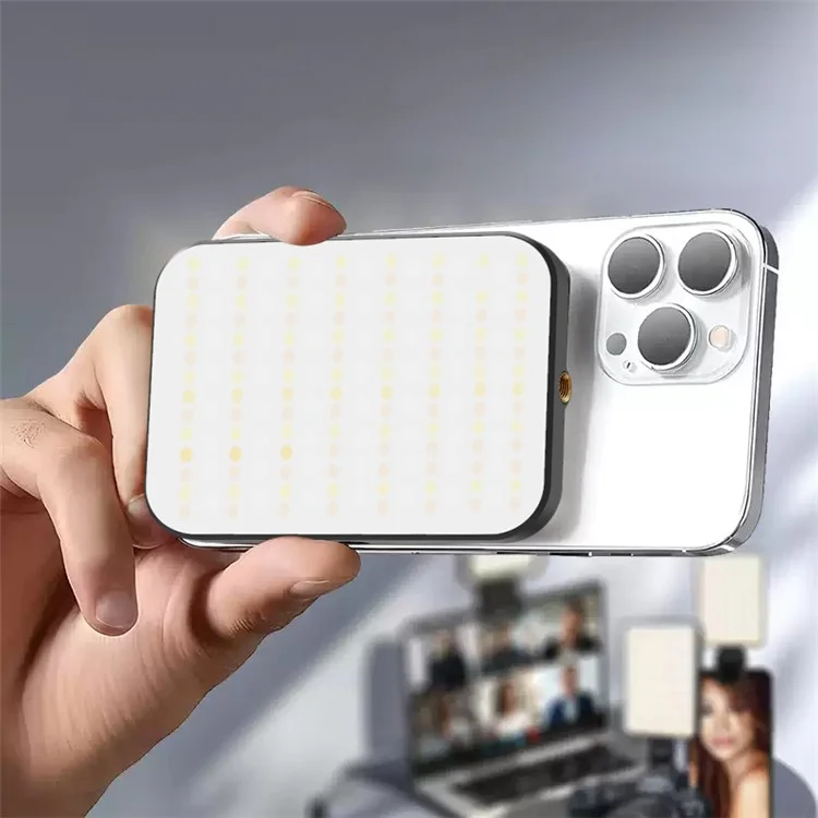 W80 Magnetic Pocket Light LED Fill Lamp Rechargeable 3 Color Modes Brightness Adjustable Selfie Light