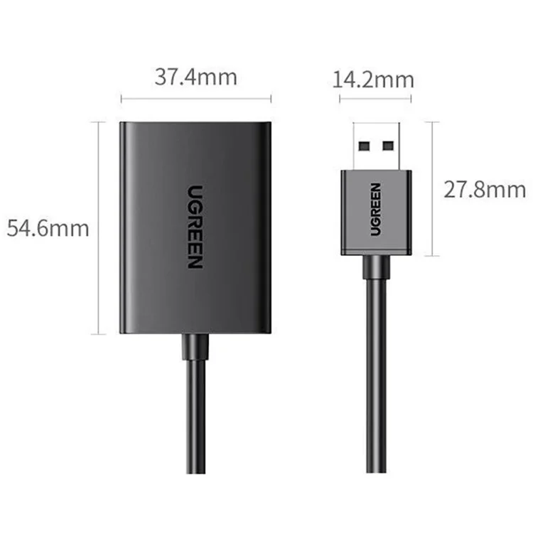 UGREEN 25161 USB auf HDMI Konverter 1080P 60Hz Video Audio Sync Adapter für Laptop / Desktop / TV / Projektor