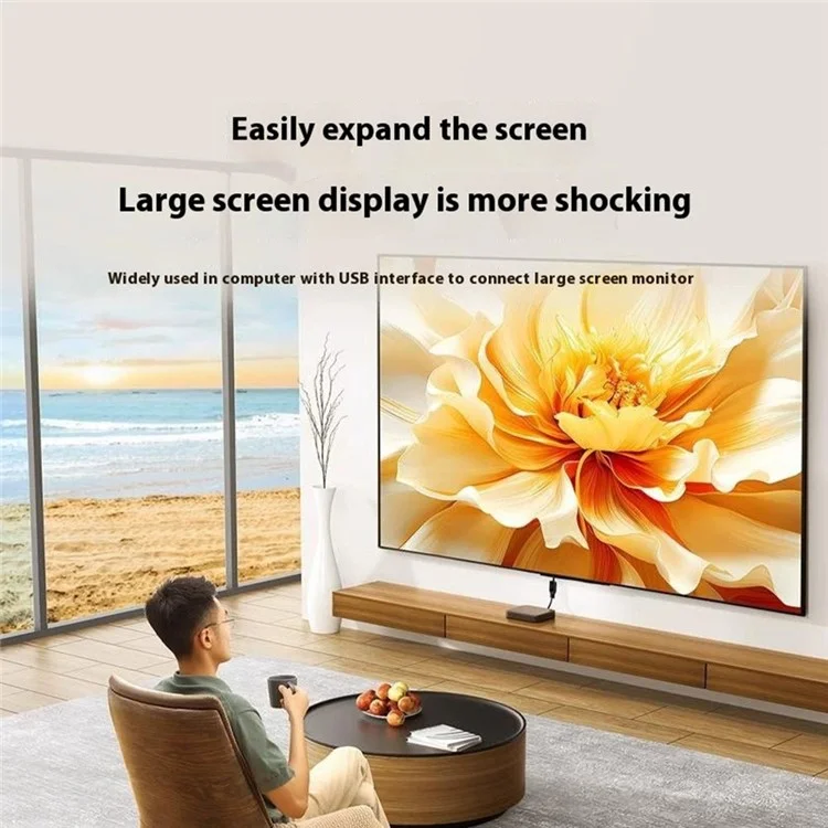 UGREEN 25161 USB auf HDMI Konverter 1080P 60Hz Video Audio Sync Adapter für Laptop / Desktop / TV / Projektor
