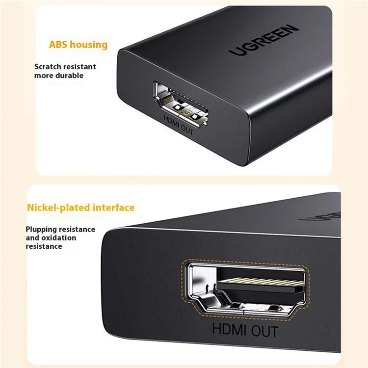 UGREEN 25161 USB auf HDMI Konverter 1080P 60Hz Video Audio Sync Adapter für Laptop / Desktop / TV / Projektor