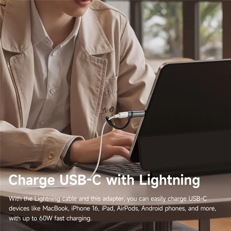 MCDODO OT-0180 MDD Digital Display PD Adapter iP to USB-C 60W Fast Charging Converter