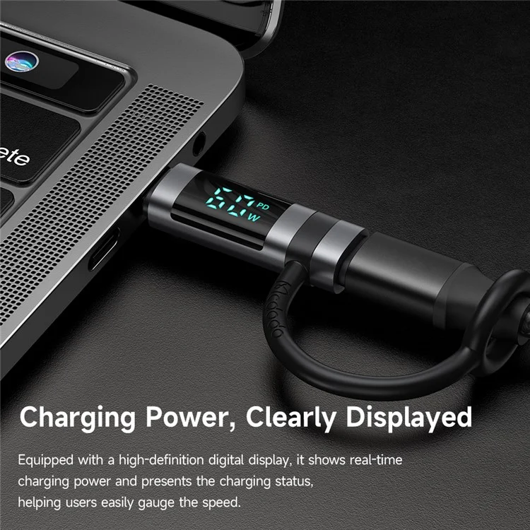 MCDODO OT-0180 MDD Digital Display PD Adapter iP to USB-C 60W Fast Charging Converter
