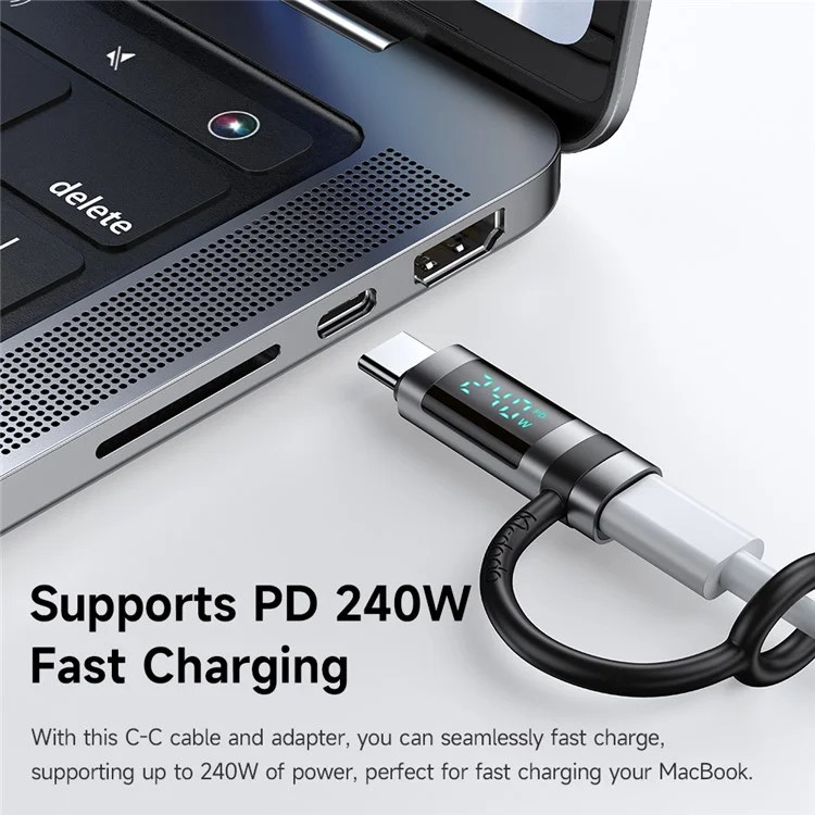 MCDODO OT-2620 MDD USB-C to USB-C Adapter PD 240W with Digital Display Mini Converter