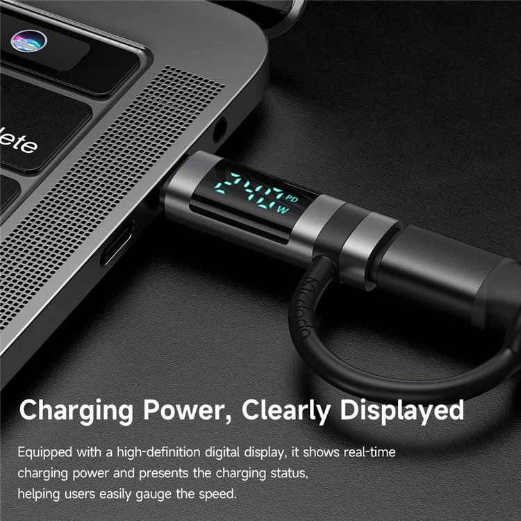 MCDODO OT-2620 MDD USB-C to USB-C Adapter PD 240W with Digital Display Mini Converter