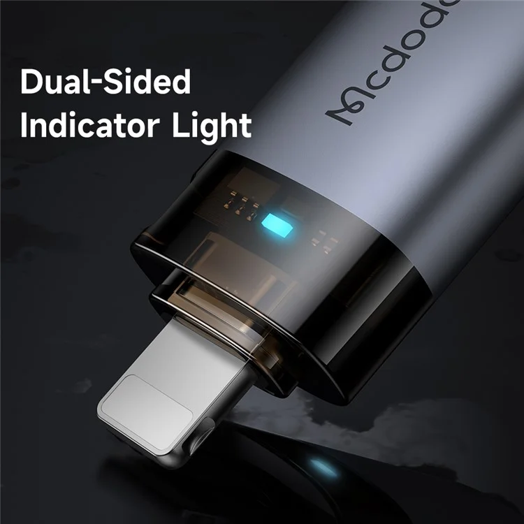 MCDODO OT-7390 MDD USB-A to iP Adapter with LED Light Data Transfer 480Mbps