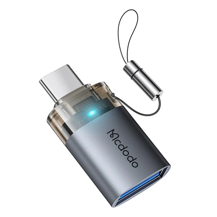 MCDODO OT-7400 MDD USB-A 3.0 to USB-C Adapter with LED Light 5Gbps Transfer Speed Aluminum Alloy