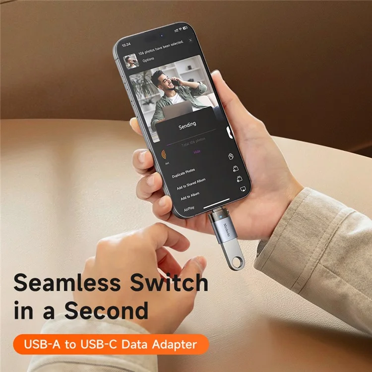 MCDODO OT-7400 MDD USB-A 3.0 to USB-C Adapter with LED Light 5Gbps Transfer Speed Aluminum Alloy